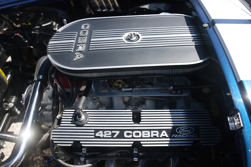 a close up of a engine in a car