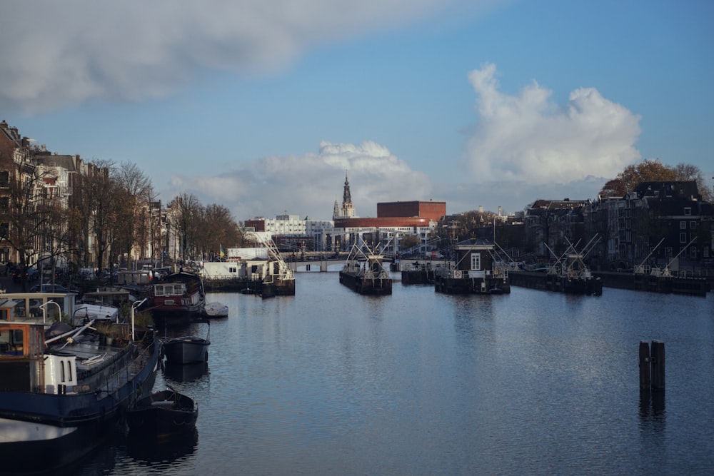 a body of water filled with lots of boats