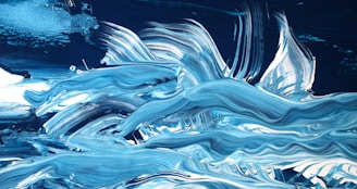 A classical art piece featuring delicate brushstrokes of blue and soft white hues symbolizing clarity.