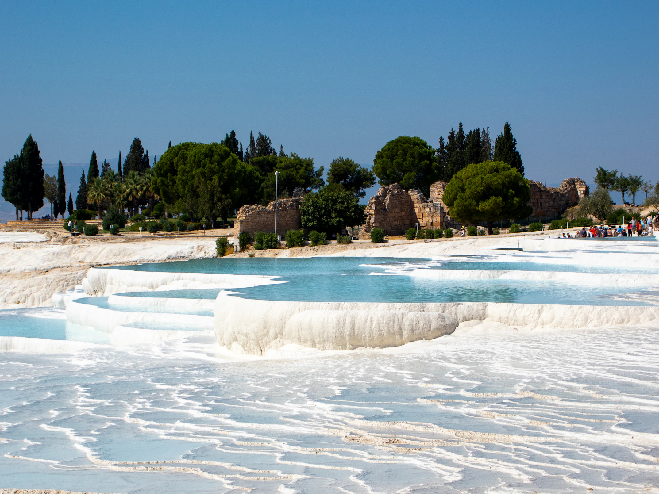 Pamukkale — white calcium terraces