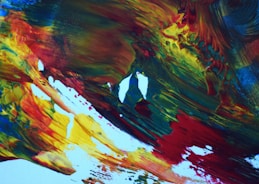 A vibrant multidimensional energetic painting.