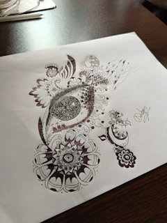 Intricate pen plotter blueprint of a vintage car side profile on textured paper