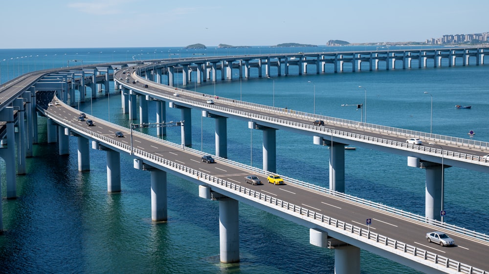 a large bridge over a large body of water