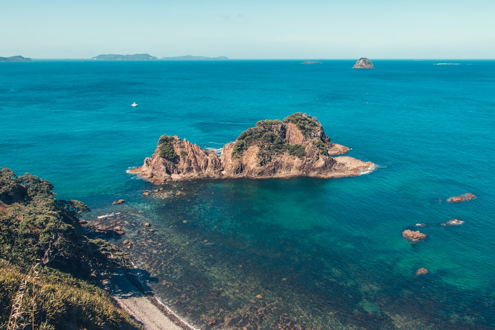 an island in the middle of a body of water