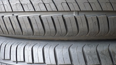 a close up of three tires stacked on top of each other
