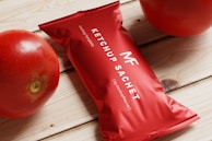 A colorful display of ketchup varieties from different countries where kreigergroup operates.