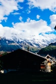 Snow-capped peaks of the Himalayas viewed from a quiet village in Sikkim.