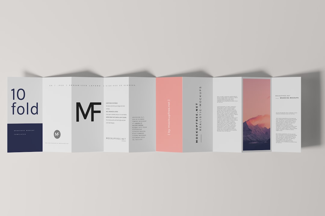 Modern Pastel 10 fold brochure content marketing - Photo by Mockup Free | best digital marketing - London, Bristol and Bath marketing agency