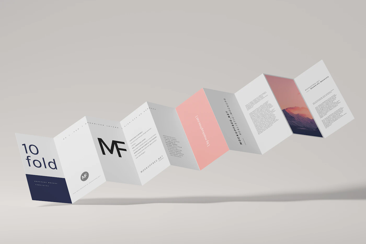 Folded brochures and printed marketing pieces representing print and direct mail campaign materials