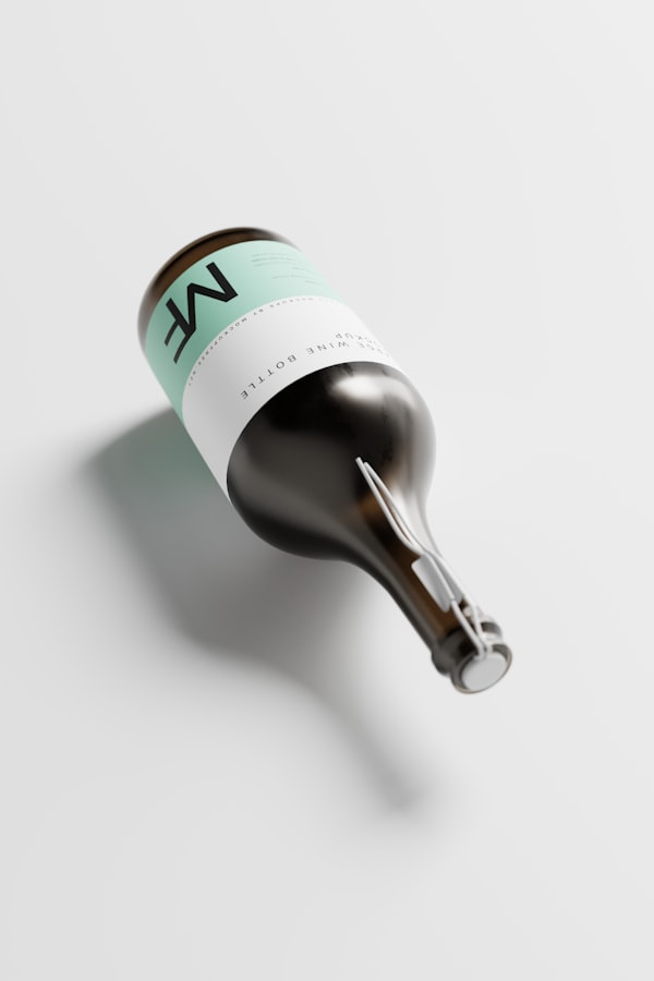 Wine bottle with elegant custom label