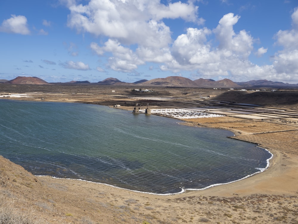 a large body of water surrounded by mountains