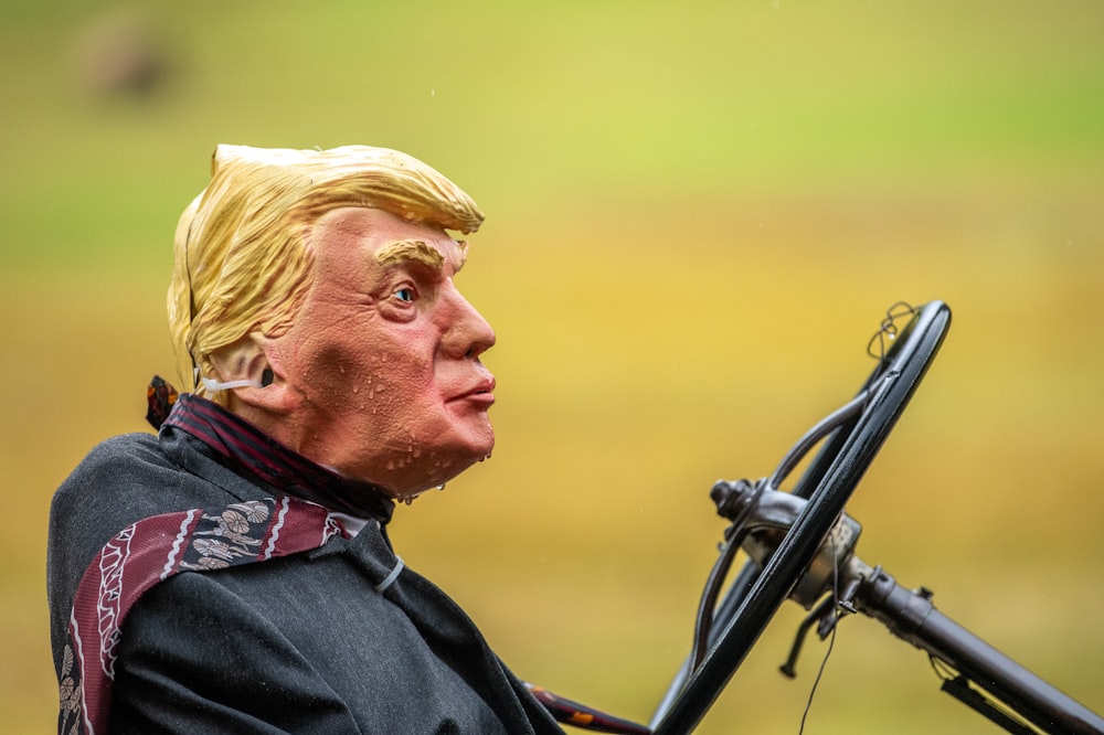 a close up of a person with a bike