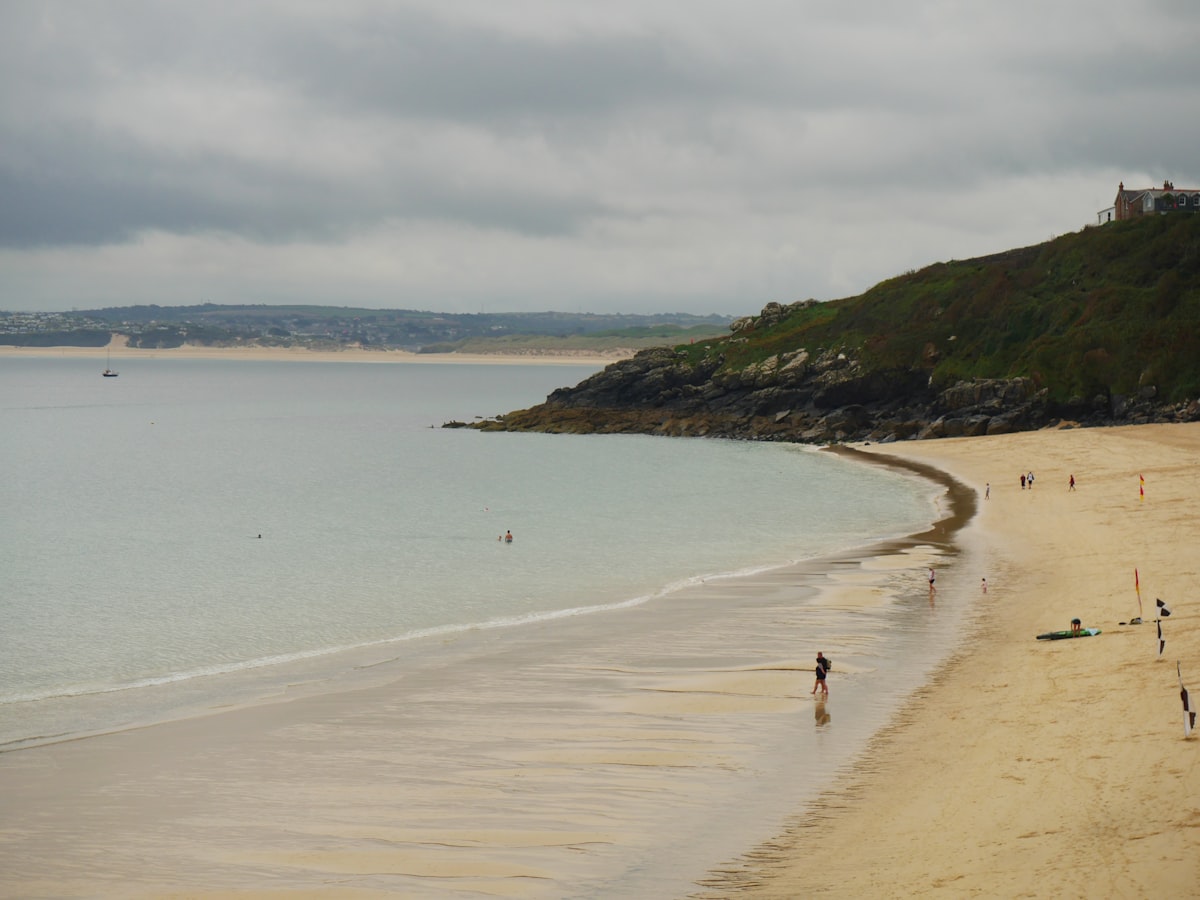 St Ives beach and town Cornwall