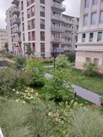 Well-maintained apartment common area featuring polished floors and fresh plants.