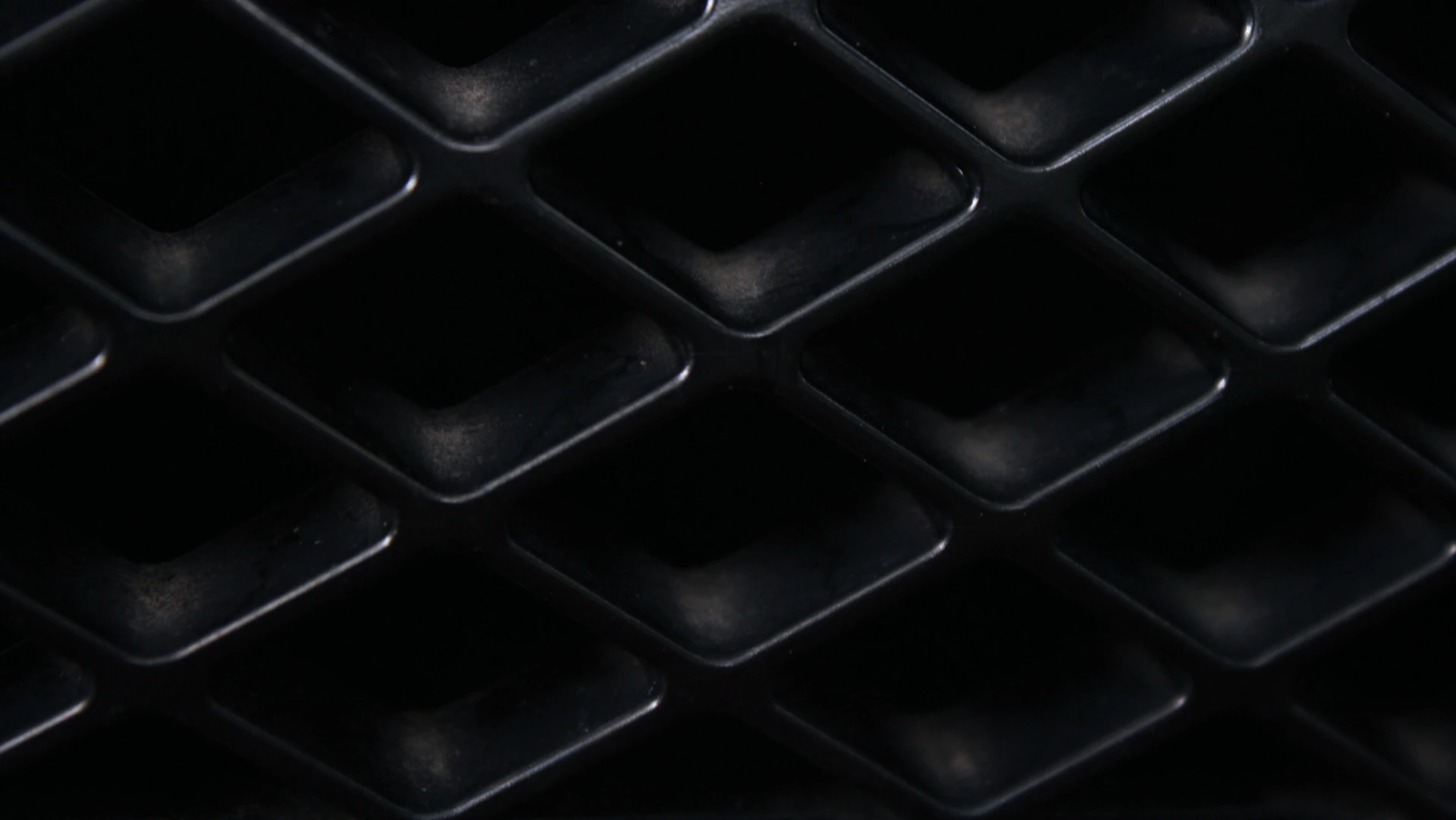 a close up view of a black plastic object