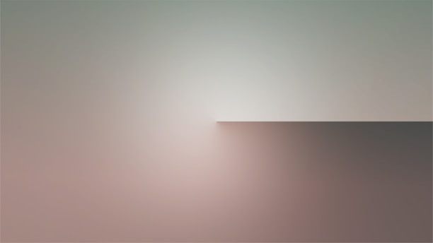A minimalist scene featuring a gradient blending soft pastel colors like pink, gray, and beige. The composition includes a subtle division between the upper light area and the darker area below, creating a serene and abstract atmosphere.