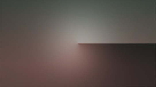 A minimalist landscape featuring a horizon with a gradient sky transitioning from green at the top to dark brown at the bottom. The composition is simple with a subtle light source at the horizon's center.