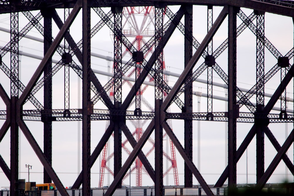 a large metal structure with a crane on top of it