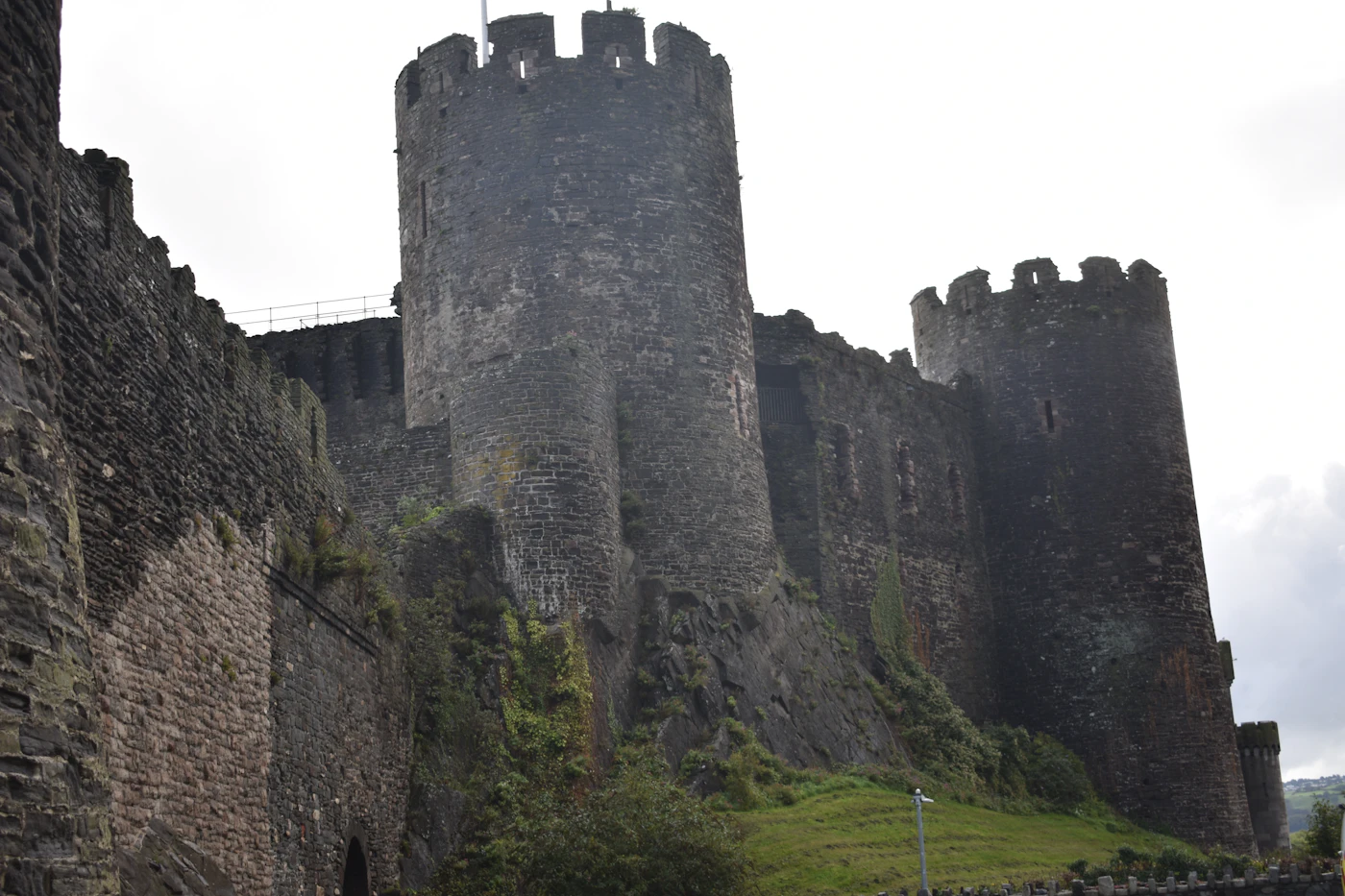 Conwy Castle in North Wales with its bridge across the estuary