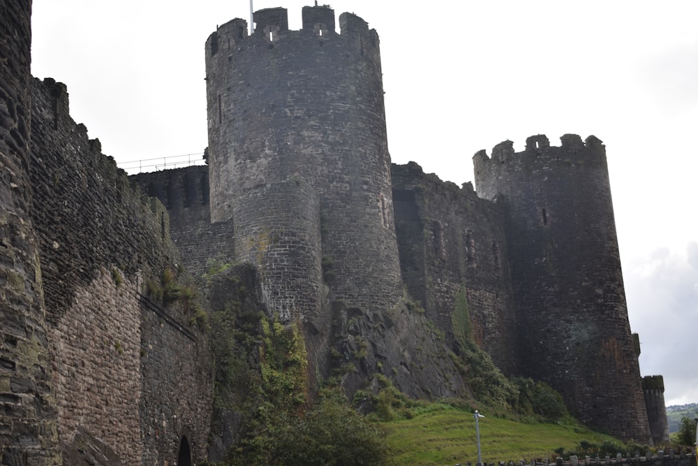 a castle with a bridge going through it