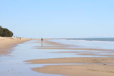 a person walking on a beach next to the ocean