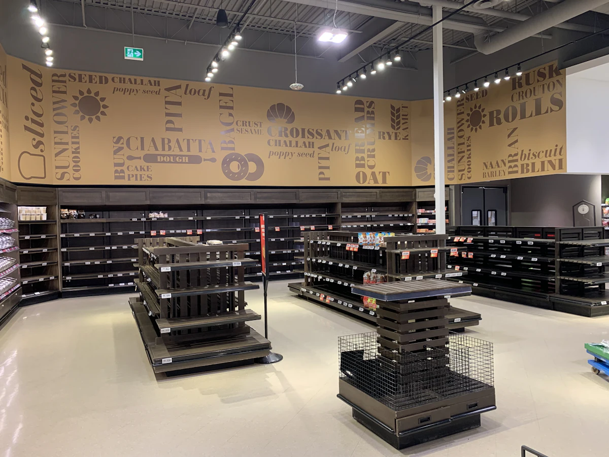 Retail unit stripped back to empty shelving