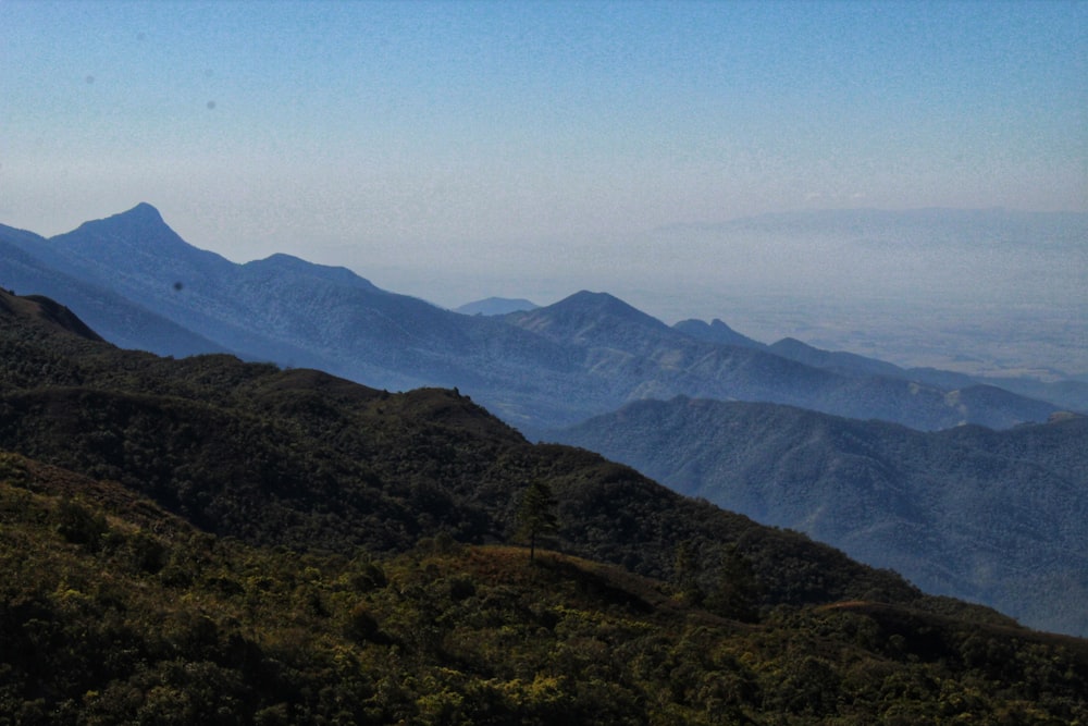 a view of a mountain range in the distance