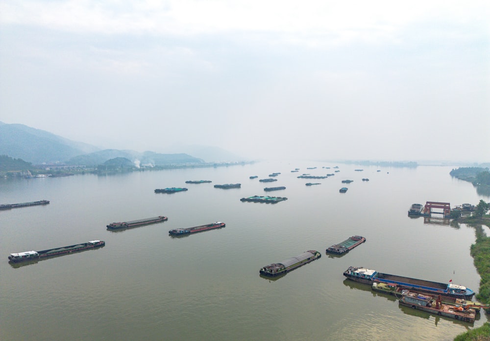 a large body of water filled with lots of boats