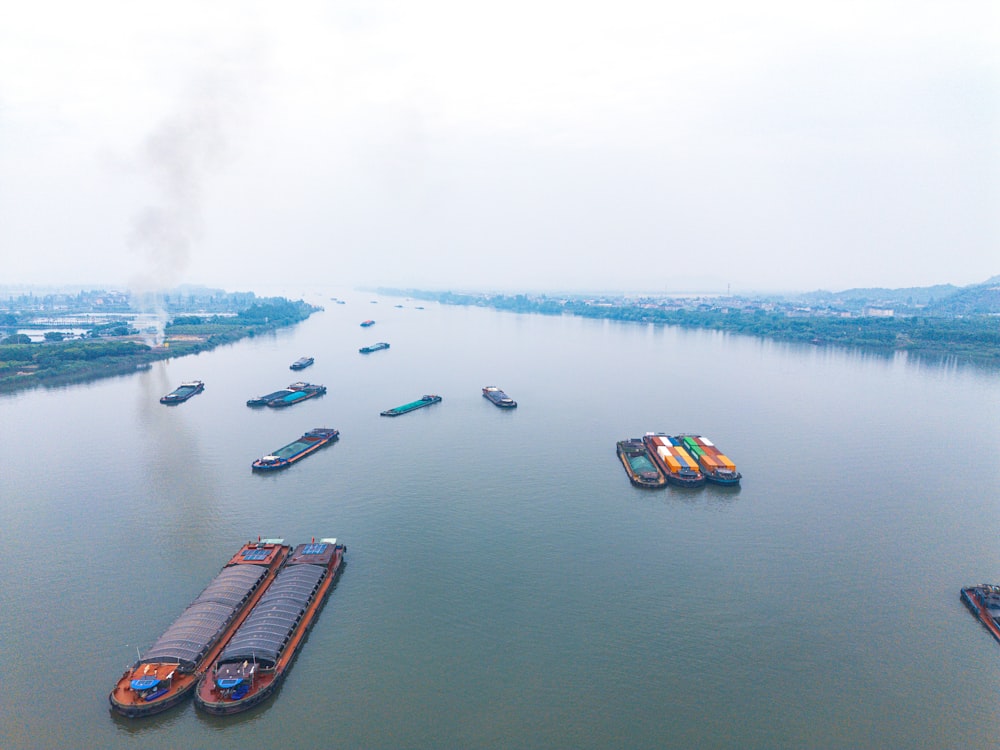 a large body of water filled with lots of boats