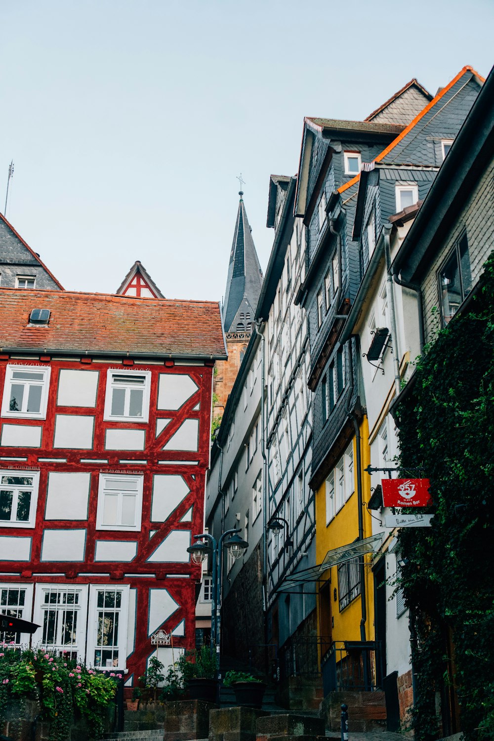 a row of buildings in a european city