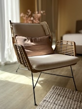 a chair sitting on top of a hard wood floor