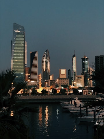 a view of a city at night from across the water