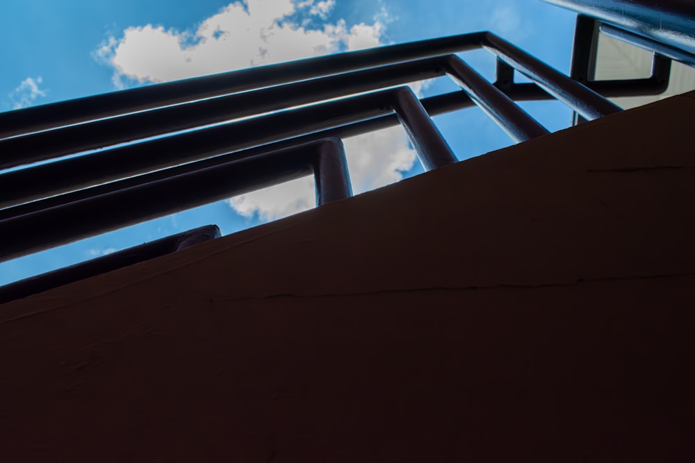 a view of the sky from the top of a building