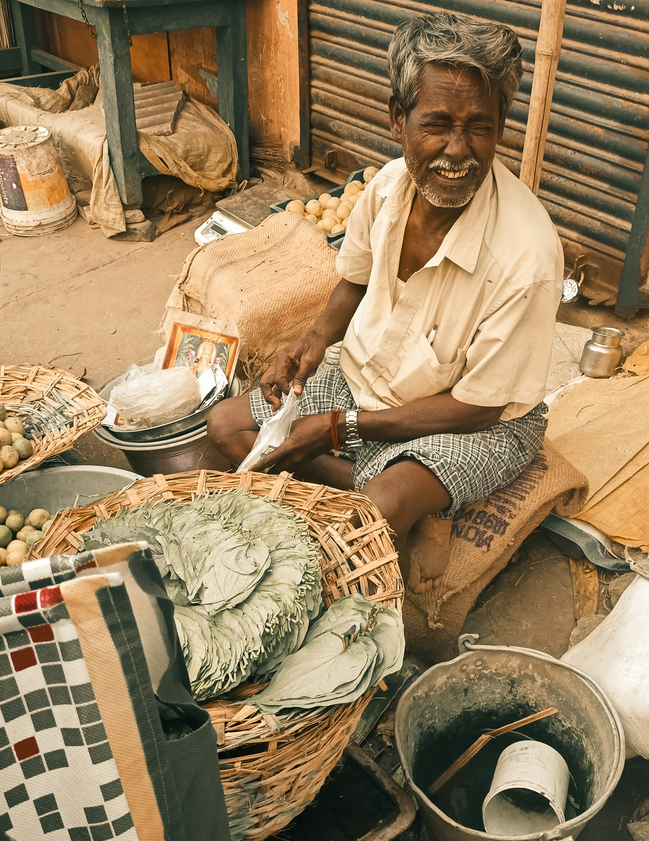 Smiling vendor portrait
