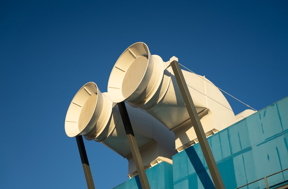 a large white object on top of a building