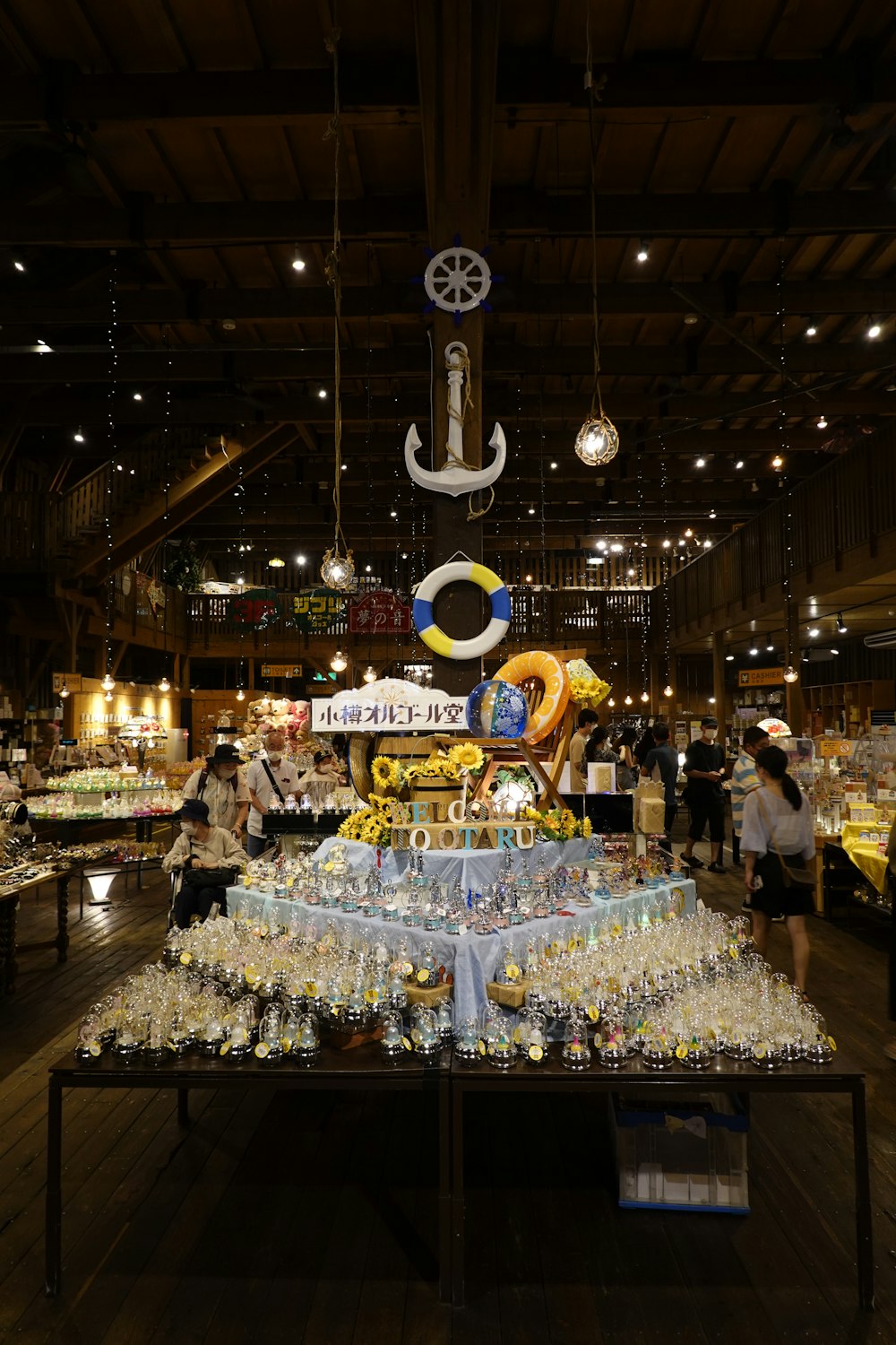 a table with a lot of bottles and glasses on it