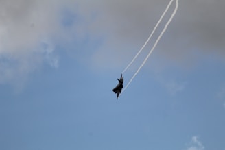 A dynamic jet soaring through a clear blue sky, symbolizing career navigation.