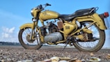 A classic Royal Enfield motorcycle rental in Goa
