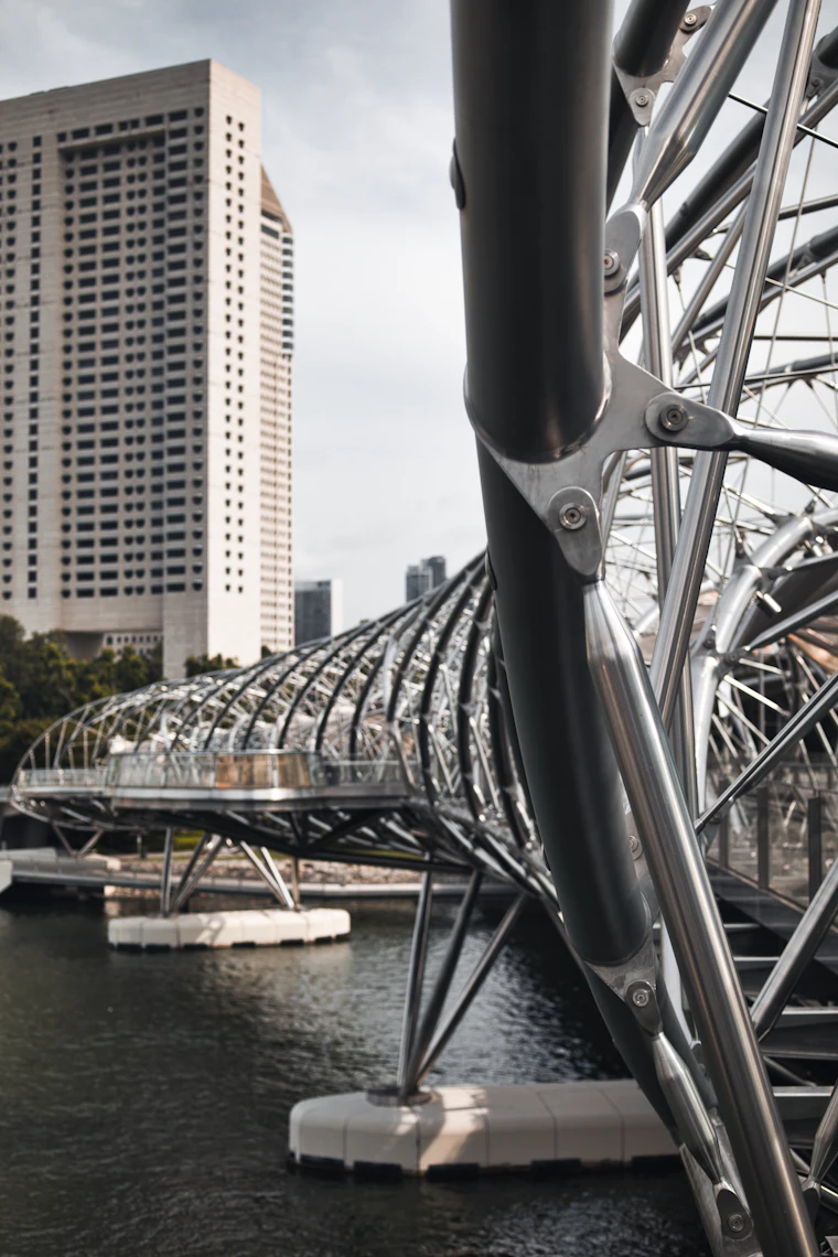 The Helix Bridge over Marina Bay