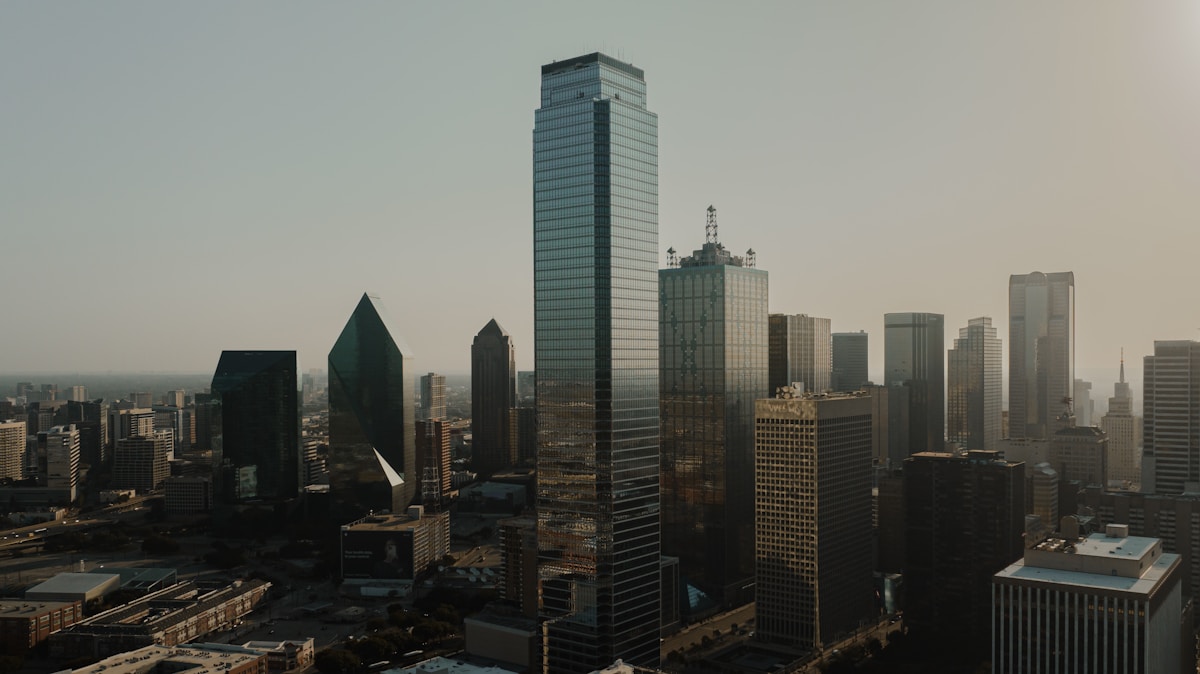 A downtown Texas commercial district - regional editorial image for the Texas commercial lending market. Photo by Lance Asper on Unsplash.