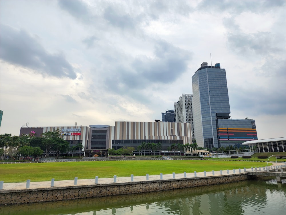 a large building next to a body of water