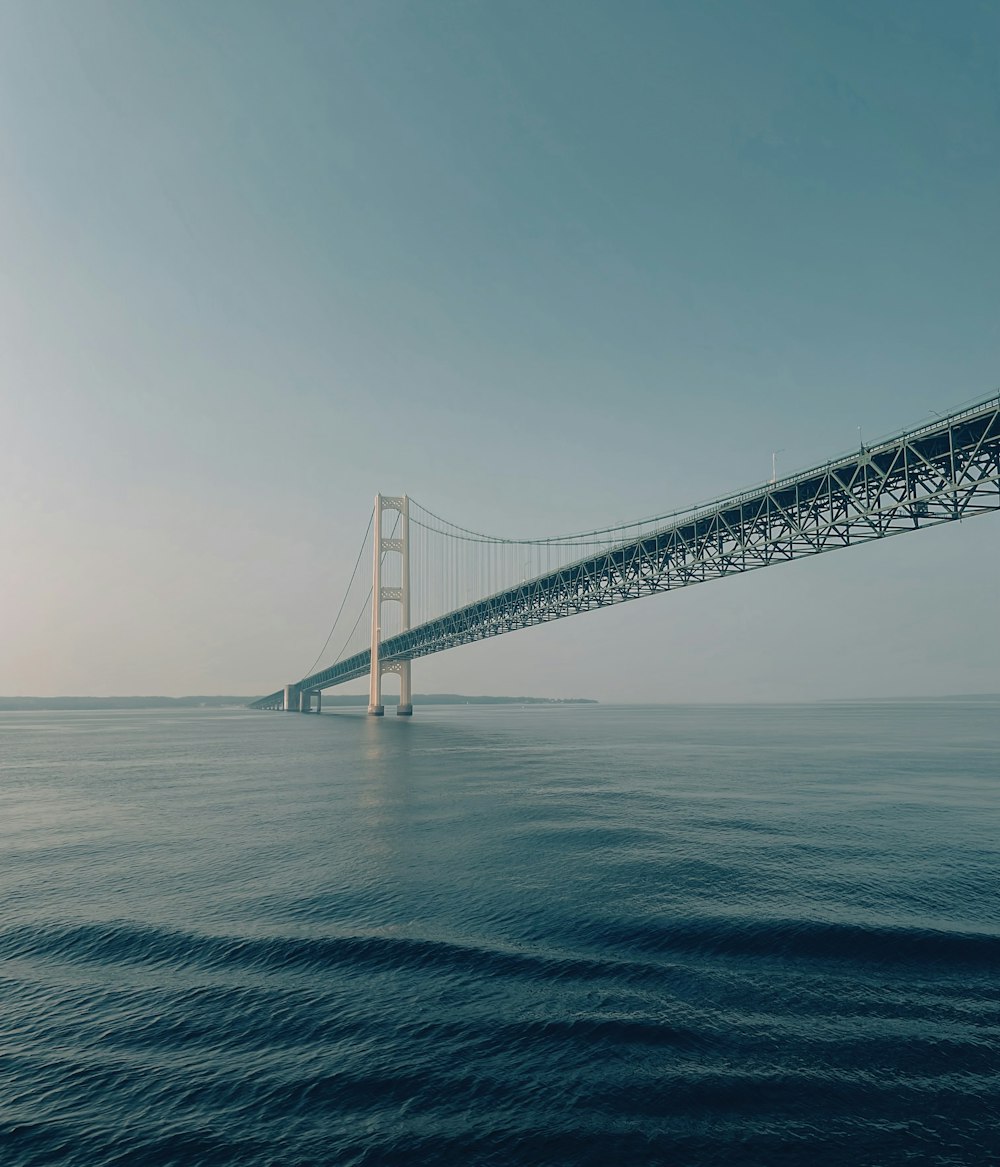 a large bridge spanning over a large body of water