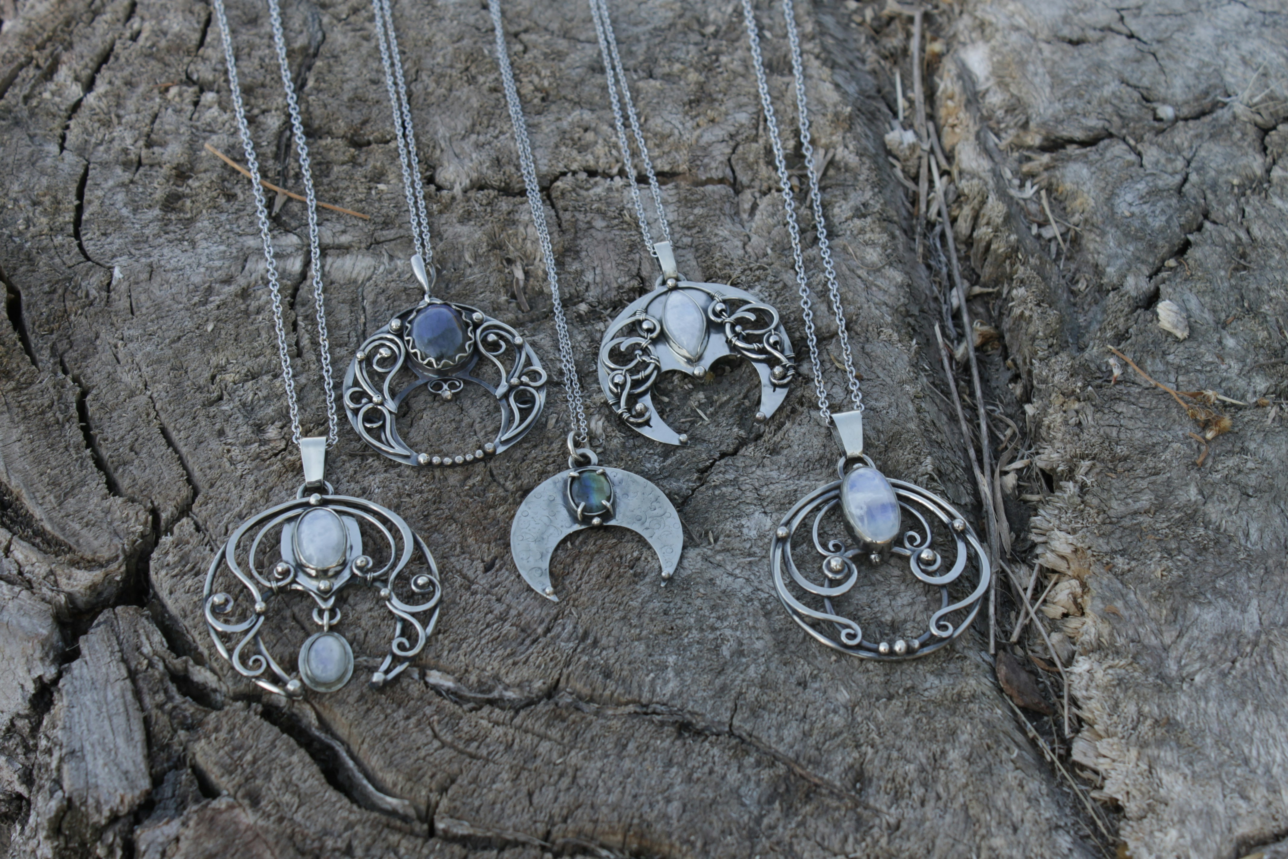 Silver Moon-Phase Necklace