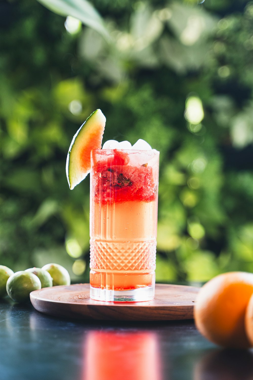 a close up of a drink on a table