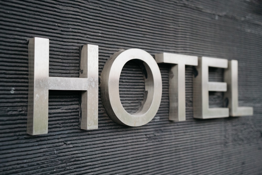 a hotel sign on the side of a building