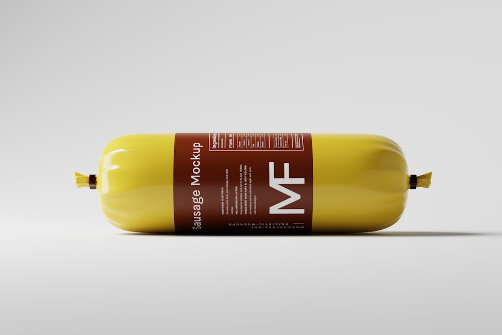 a bottle of mustard on a white background