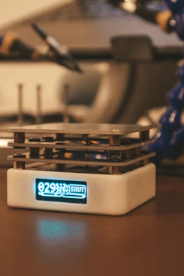 Detailed shot of the cryotherapy system’s cooling interface with digital display.