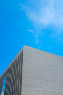 Luxury minimalist building exterior with navy blue and golden accents in Beaumont, Texas.