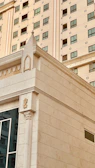 Architectural detail of a mid-premium residential facade in the city center.
