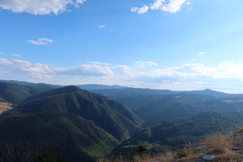 a view of a mountain range from a high point of view